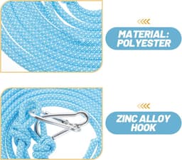 Waslijnen Set - Drooglijnen Outdoor - Kamperen Reizen - Winddicht Sterk - 3 Stuks - Multicolor — thumbnail 5