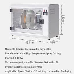 Filament Droger - Dehydrator Doos - 3D Printen - 4 Spoelen Capaciteit - 0-70℃ Instelbaar - Zwart — thumbnail 4