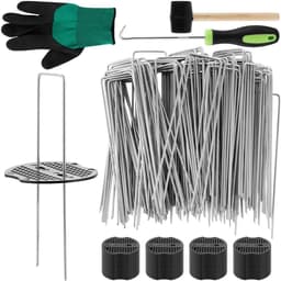 MTTProducts - Grondankers - U-vormige Pegs - Anti-Roest - 150 x 35 mm - Tuin en Tent - 100 Stuks - Inclusief Buffer Discs — thumbnail 1