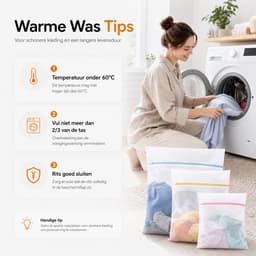 BOTC Waszakken - Wasnetten - Set van 6 - Bescherm je Wasgoed en Wasmachine - Transparant/Wit — thumbnail 3