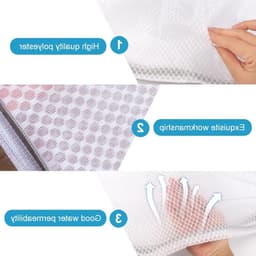 Set van 4 Grote Wasnetten voor de Wasmachine 50 x 60 cm - Herbruikbare Waszakken met Handvatten en Rits voor Ondergoed, Bh's, Truien en Sjaals — thumbnail 5