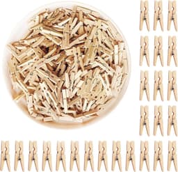 Houten Clips - Mini Spelden - Foto's Ophangen - Natuurlijk Hout - 200 Stuks - Houtkleur — thumbnail 1