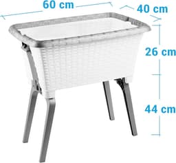 Wasmand met standaard - Korf met poten - Wassen organiseren - Automatisch inklapbaar frame — thumbnail 2