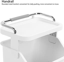 Dailygoods- Wasmand met Wielen - Wasmand 3 Vakken - Wasmand met Deksel - Wassorteerder - Huishoud Organizer - PP/ABS Constructie - Wascontainer — thumbnail 2