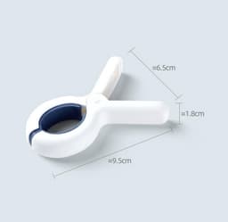 Dailygoods- Handdoekclips 6 stuks - Antislip - Duurzaam - Voor bevestiging - Voor grote voorwerpen - Roestvrijstalen veer - 9,5 x 6,5 x 1,8 cm - Wasknijpers — thumbnail 5