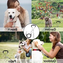 Robuuste Grondankers voor Honden, Trampoline Grondankers met 3m Recall Leiding, Roestvrij Staal Set voor Grote Honden — thumbnail 4