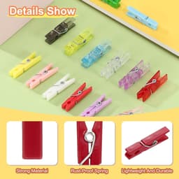 Kleine Wasknijpers - Mini Clips - Foto's Ophangen - Stevige Grip - 100 Stuks - Rood — thumbnail 4