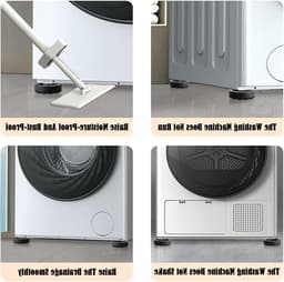 Antislip wasmachine-voetkussens - 4 stuks rubberen voetkussens voor droger en vaatwasser, geluiddemping en stabiliteit — thumbnail 3