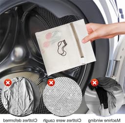 Set van 3 Wasnetten voor Delicate Kleding, Ondergoed en Schoenen - Ideaal voor Reis en Wassen, 18 x 20 cm — thumbnail 5