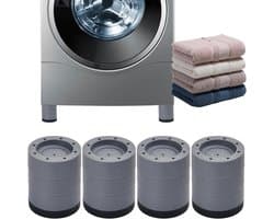 Set van 4 Antivibratie Voetkussens voor Wasmachines, Rubber Vibration Dampers van 8 cm, Geluiddempende Mat voor Wasmachines en Drogen