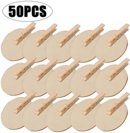Dailygoods- Knijpers Miniatuur - Houten Knijpers - 50 Stuks - Ronde Klemmen - 5 x 5,8 cm - Duurzaam Hout - Houten Clips — thumbnail 4