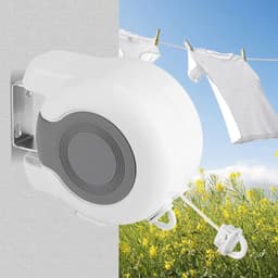Dailygoods- Waslijn Uittrekbaar - Wanddroogrek - Uittrekbare Waslijn Buiten - Dubbele Waslijn - 26 Meter Droogoppervlak - Ruimtebesparend Design - Waslijnhouder — thumbnail 4