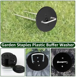 Dailygoods- Bufferschijf 200 stuks - Kunststof onderlegschijven - Grondankers - Zwarte bufferschijven - Voor gazon/tenten - Afmeting 5,7 cm — thumbnail 2