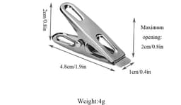 Dailygoods- Kledingpinnen 20 Stuks - Roestvrij Staal - Hitte- en Vorstbestendig - Duurzaam - Sterk Draagvermogen - 4.8cm x 1cm x 2cm - Wasknijpers — thumbnail 5
