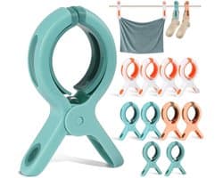 Dailygoods- Strandhanddoekclips 10 stuks - Winddichte Handdoekharingen - Antislip Wasknijpers - Grote Grip - Kunststof - 10,6 x 6 x 2,2 cm - Handdoekclips