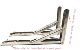 Dailygoods- Plankbeugel 8 Inch - Opvouwbaar - Heavy Duty - Wandmontage - Roestvrij Staal - Set van 2 - Wandsteun — thumbnail 4