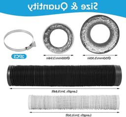 Flexibele Afvoerslang 150 mm Diameter Lengte 3 Meter voor Ventilatie en Afzuiging — thumbnail 5
