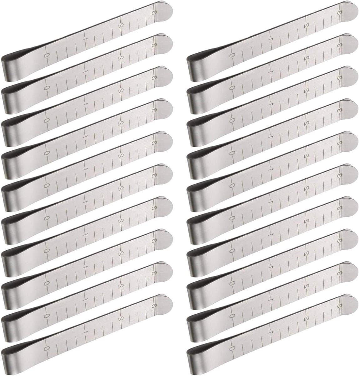Naaiclips - Krimpklemmen Hemmen - Stof Bevestigen - Ingebouwde Meetgids - 20 stuks - Zilver — afbeelding 1