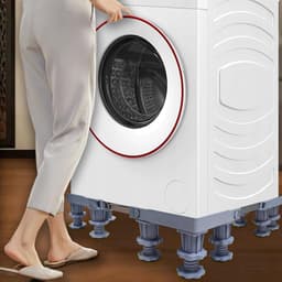 Wasmachine Standaard - Wasmachine Verhoger - Wasmachine Opbouwmeubel - 500kg Draagvermogen & 12 Poten - 3D Verstelbaar (45-68cm) - Anti-slip & Geluiddempend - Voor Wasmachine, Koelkast & Vriezer — thumbnail 5
