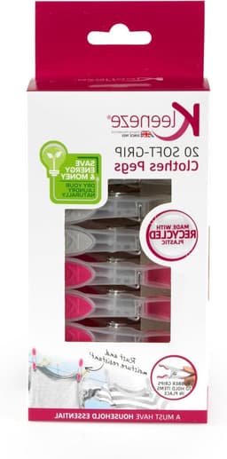 Wasknijpers Set - Kledingknijpers - Wasgoed Ophangen - Zachte Rubberen Grip - 4.3 cm Hoog - Grijs Roze — thumbnail 1