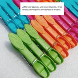Kledingklemmen - Wasknijpers - Kleding Drogen - Sterke Klemkracht - 12 stuks - Gemengde Kleur — thumbnail 3