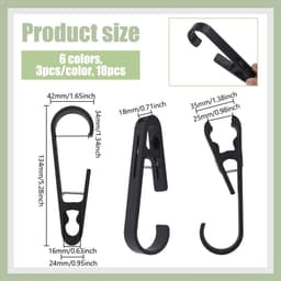 Grote Wasknijpers - Kledingclips Ophangen - Kleding Organiseren - Duurzaam Kunststof Materiaal - 13.4 cm Lang - 6 Kleuren — thumbnail 2