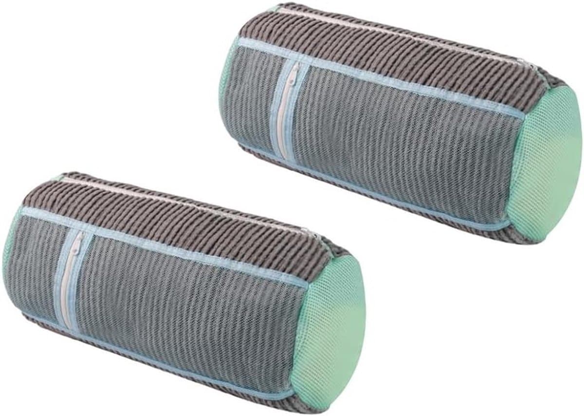 Schoenwaszakken voor de wasmachine - 2 stuks, ideaal voor sneakers, sportschoenen en canvas schoenen, 39 x 19 cm, grijs — afbeelding 1