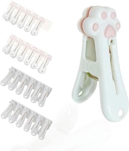 Plastic wasknijpers - Zakclips - Kleding drogen - Windbestendig ontwerp - 24 stuks - Roze en grijs — thumbnail 1