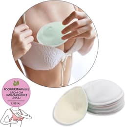 Herbruikbare Borstvoeding Pads - 8 Wasbare Pads + Nat Zak + Waszak, Zachte Nipple Covers voor Moeders - Ideaal voor Borstvoeding en Maternity (Pastel Touch, Groot 4.7 inch) — thumbnail 2