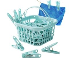 Wasknijpers Mini - Kleine Klemmen - Kleding Drogen - Winddichte Grip - 30 Stuks - Blauw