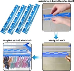 Sokkenhouders voor het drogen van sokken - Set van 4 stuks - Handig en ruimtebesparend droogrek — thumbnail 3
