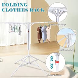 Droogrek Toren - Wasdroger Standaard - Kleding Drogen - Flexibel Instelbaar - XXL - Grijs — thumbnail 3