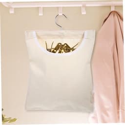 Wasknijper Opbergtas - Wasknijper Zak - Wasknijpers Opbergen - 360 Graden Draaibare Haak - 35x27x1CM - Beige — thumbnail 3