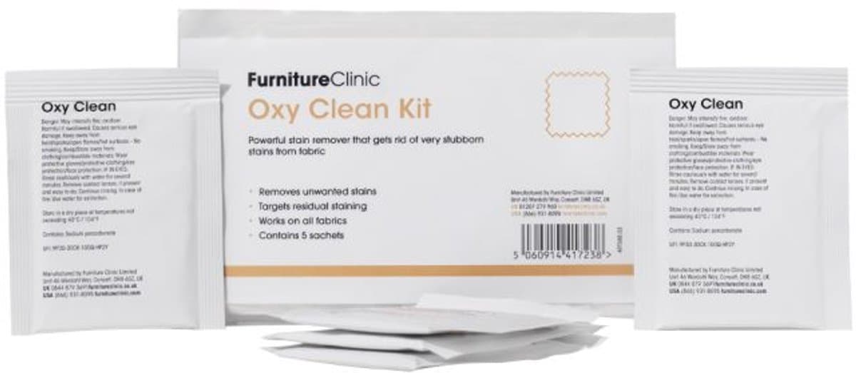 Vlekkenverwijderaar Bank & Tapijt – Hardnekkige Vlekken Verwijderen – Oxy Clean Kit – 10 x zakjes in 1 verpakking – Voor Stoffen Meubels, Bekleding & Tapijt – Gele & Bruine Vlekken – Furniture Clinic — afbeelding 1