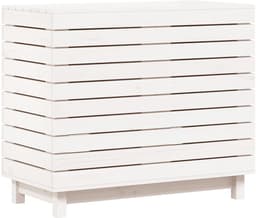vidaXL - Wasmand - 88,5x44x76 - cm - massief - grenenhout - wit — thumbnail 1