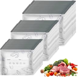 Vrieszakken met Ritssluiting - Aluminiumfolie - Groot - Herbruikbare Voedselopslagzakken voor Vlees, Groenten en Fruit — thumbnail 1