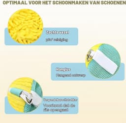 Schoenwaszak voor de Wasmachine - Geel/Grijs - Herbruikbaar en Vervormingsbestendig - Voor Schoenen en Kleding — thumbnail 5
