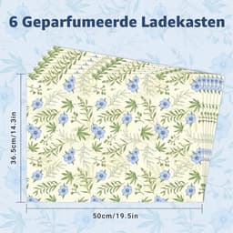 Linnen geurpapier voor lades en kasten, geurend papier voor kledingkasten en opbergdozen, 6 vellen voor een frisse geur in huis — thumbnail 5