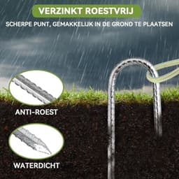 Set van 8 Sterke Zink Geplakte Grondankers 40 cm — thumbnail 3
