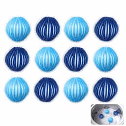 12x Witte/Blauwe Wasmachines Ballen - Verwijderen Pluisjes & Huisdierhaar — thumbnail 1