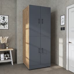 Roomart DORA-II Wasmachine Ombouwkast 70x186 cm - Antraciet Eiken — thumbnail 3