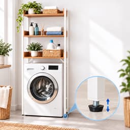 Wasmachine kast - 166x63x25 cm - natuur-wit — thumbnail 3