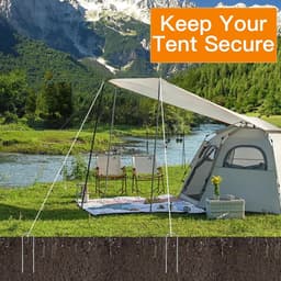 Set van 6 U-vormige zware metalen tentpinnen van 30 cm, gegalvaniseerde stalen grondankers voor windbestendige bevestiging van trampolines, tenten en speeltoestellen — thumbnail 4