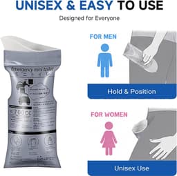 24x Urinezak voor onderweg, Wegwerp WC-zak met Superabsorber, 700ml Noodurinaal voor Mannen Vrouwen, Plaszak voor Auto Kamperen Buiten — thumbnail 4