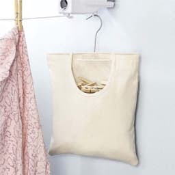 Wasknijpertas - Wasknijperhouder Zak - Wasknijpers Opbergen - 360 Graden Draaibare Haak - 32 x 27 cm - Beige — thumbnail 3