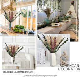 Droogbloemen decoratie natuurlijke doe-het-zelf droogbloemen boeket ideaal voor boho woonkamer-bruiloft slaapkamer en vazen (LZGSGO-0111) — thumbnail 3