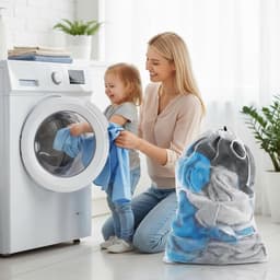 Grote Waszakken voor Wasmachine 60 x 90 cm - Herbruikbare Wasnetten voor Kleding en Dekbedovertrekken met Koordstopper — thumbnail 4