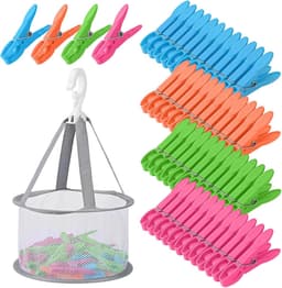 Kleurige Winddichte Kledingknijpers - 48 Stuks, Ideaal voor Waslijnen, Sokken en Kledingclips, Inclusief Handige Opbergzak — thumbnail 1