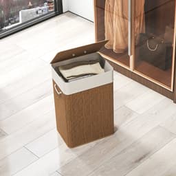 HOMCOM Laundry Hamper Bamboe 40L x 30B x 60H cm Bruin — thumbnail 4