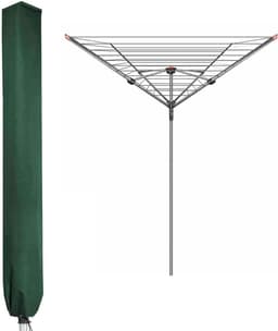 waslijn Cover 16x16x165cm Waterdichte Roterende Droger Cover Kleding Luchter Met Zip 600D Hoge Dichtheid Oxford PVC Coating, Groen — thumbnail 1